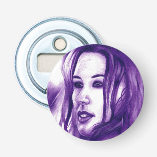 Abrebotellas Retrato de mujer morada arte original