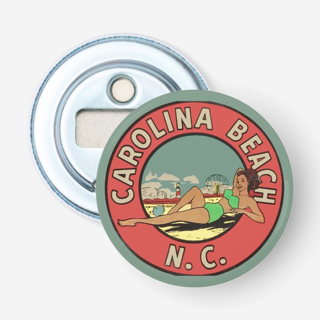 Abrebotellas Retro Carolina Beach Roundel (Anverso)