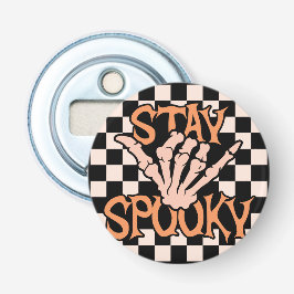 Abrebotellas Retro Groovy Checkered Stay Spooky Halloween
