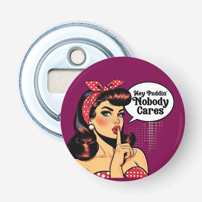 Abrebotellas Retro Pinup_ Hey Pudding (Anverso)
