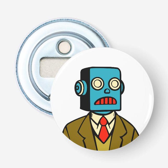 Abrebotellas Robot azul (Anverso)