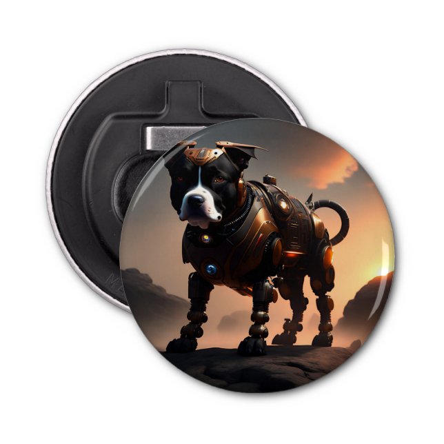 Abrebotellas Robot Staffordshire Bull Terrier, Bottle Opener (Anverso)