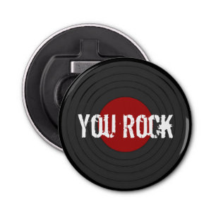 Abrebotellas Rock N Roll Classic Round Personalizado