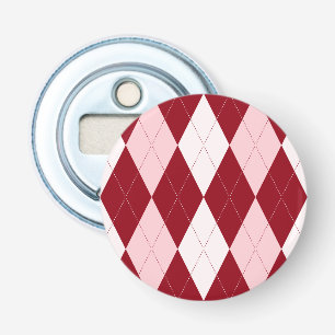 Abrebotellas Rojo Argyle Crimson Forma de Diamante Pequeño Rosa