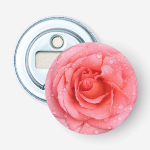 Abrebotellas Rojos Románticos Rosas Rosadas con gotas de agua