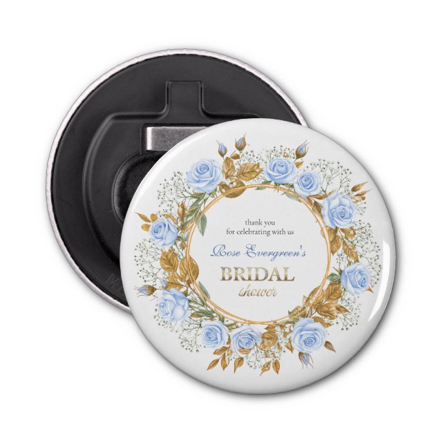 Abrebotellas Rosa azul dorado (Anverso)