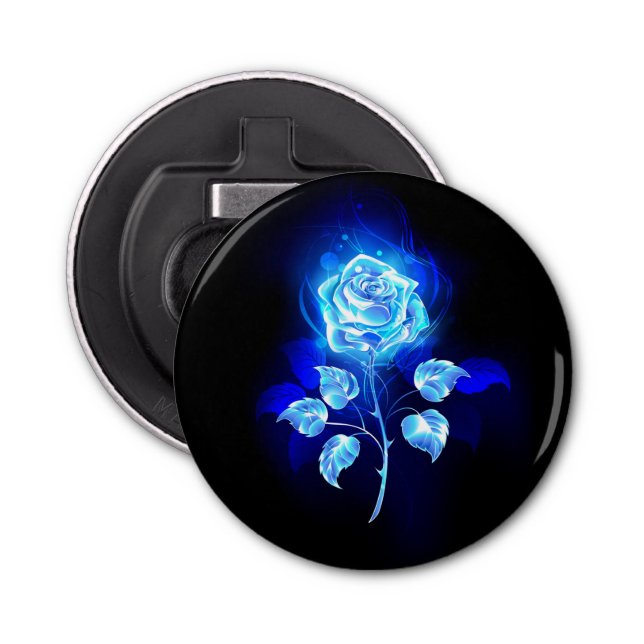 Abrebotellas Rosa azul en llamas (Anverso)