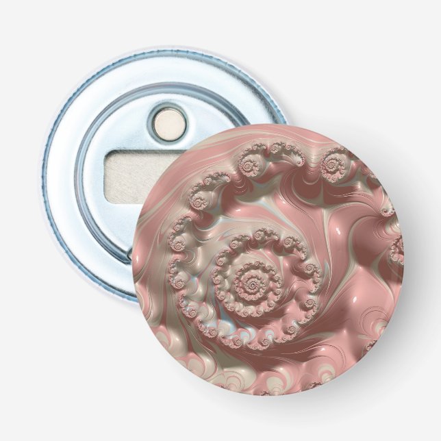 Abrebotellas Rosa y Blanco Fractal 3D ~ (Anverso)