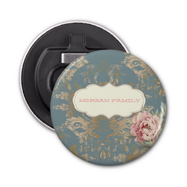 Abrebotellas Rosas de Damasco de Oro Elegantes de moda (Anverso)