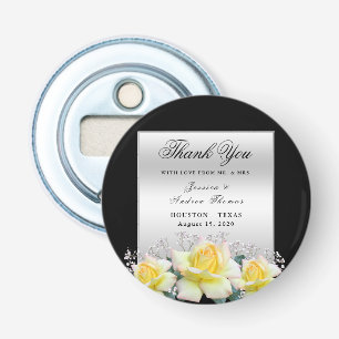 Abrebotellas Rosas Elegantes Chic Favor de Boda de Plata