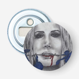 Abrebotellas Rosas Sangrientas Mujer Vampiro Azul Retrato Arte 