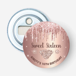 Abrebotellas Rose Gold Goteo Glitter & Diamond Dulces 16  