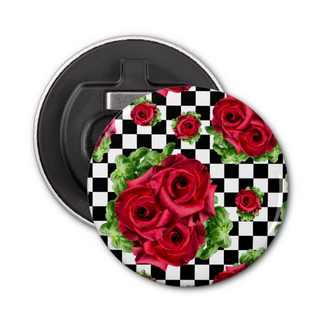 Abrebotellas Roses Rojos Bouquet Floral Amor Rockabilly comprob (Anverso)