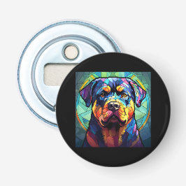 Abrebotellas Rottweiler de Vidrio Teñido
