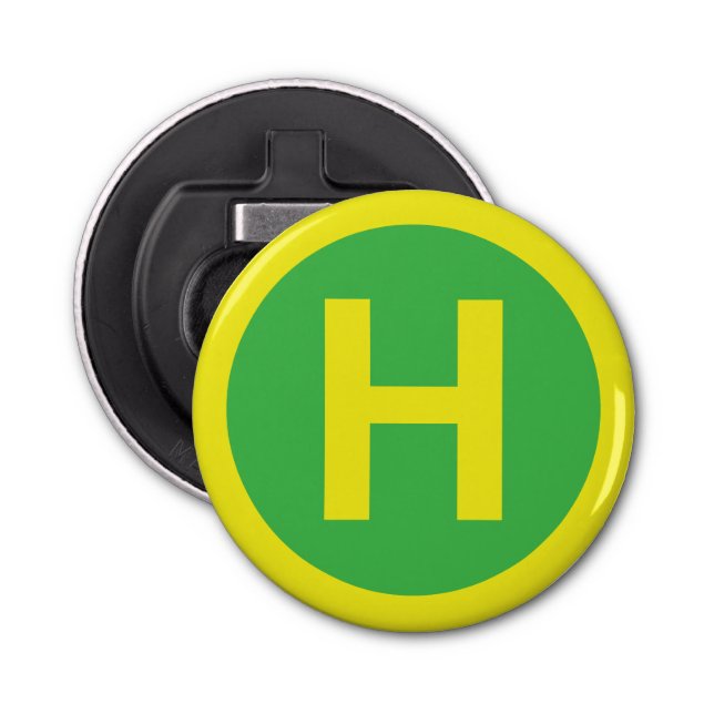 Abrebotellas Rótulo Helipad (Anverso)