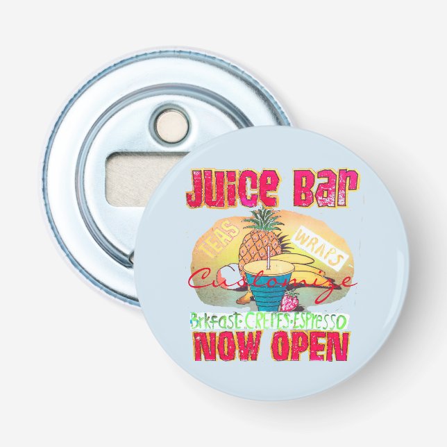 Abrebotellas Rótulo Thunder_Cove del bar de zumos (Anverso)