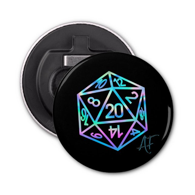 Abrebotellas RPG Crit AF | Holo Fantasy Tabletop PnP Gamer Dice (Anverso)