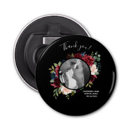 Abrebotellas Rubor Burgundy Photo Floral Elegant Wedding