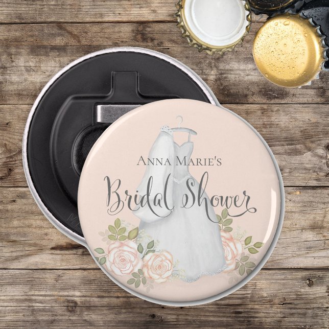 Abrebotellas Rubor Floral Rosa Bridal Shower Favor (Subido por el creador)