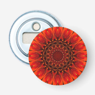 Abrebotellas Rudbeckia floral profunda roja Mandala