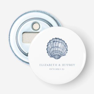 Abrebotellas Rustic Blue Seashells Marine Ocean Beach Wedding