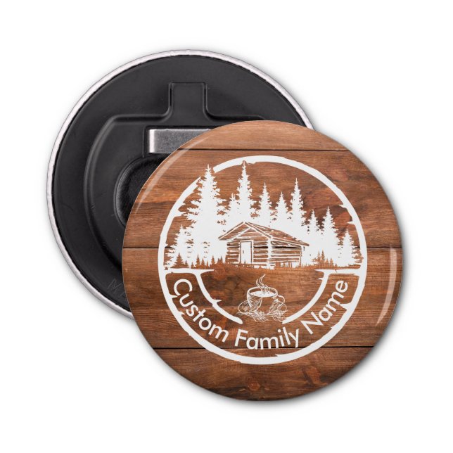 Abrebotellas Rustic Cottage Cabin Barn | Custom Family Name (Anverso)