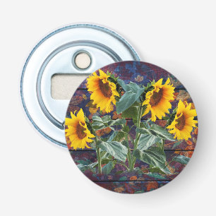 Abrebotellas Rústicas hojas otoñales y girasoles