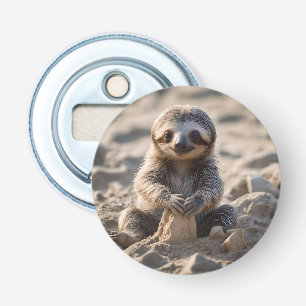 Abrebotellas Sandy Shores: Baby Sloth construyendo castillos de