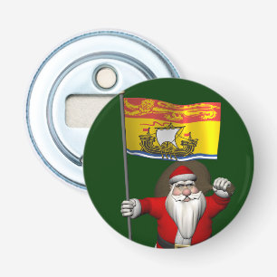 Abrebotellas Santa Claus Con Bandera De New Brunswick CDN