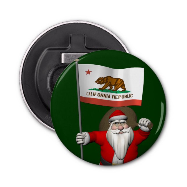Abrebotellas Santa Claus Con El Fin De California (Anverso)
