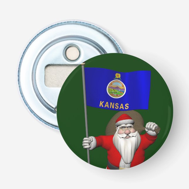 Abrebotellas Santa Claus Con El Fin De Kansas (Anverso)