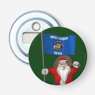 Abrebotellas Santa Claus Con El Firme De Wisconsin