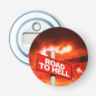 Abrebotellas Señal de camino al infierno