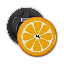 Sencilla rebanada Minimalista de Naranja con monog