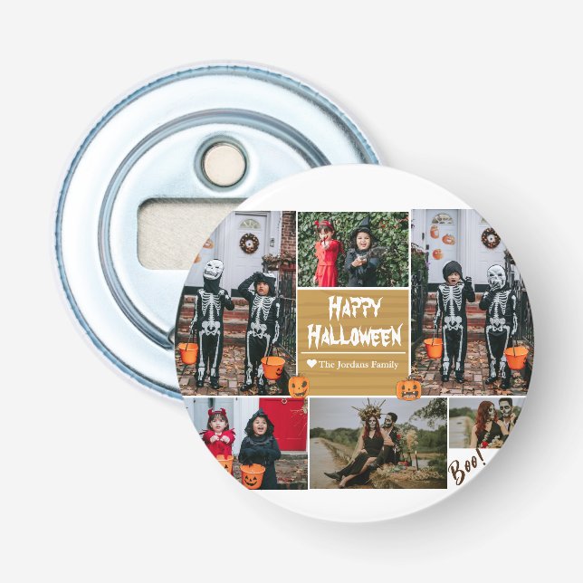 Abrebotellas Sencillo collage de la familia de fotos Halloween  (Anverso)