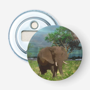 Abrebotellas "Serena Fuerza: El Elefante Toro Pastando"