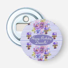 Abrebotellas Shabby Pink Rose Floral Tea Fiesta Purple