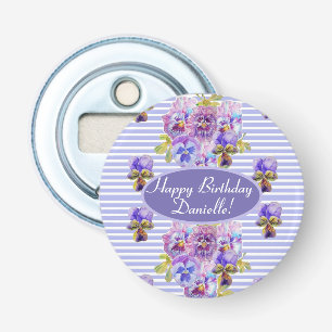 Abrebotellas Shabby Pink Rose Floral Tea Fiesta Purple