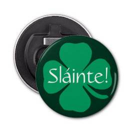 Abrebotellas Shamrock irlandés Sláinte Green Lucky Clover