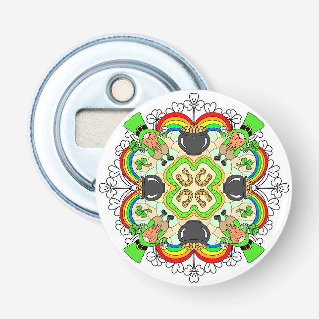 Abrebotellas Shamrock, Leprechauns Día de San Patricio (Anverso)