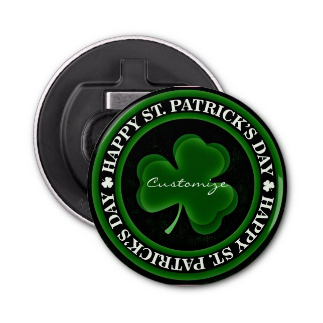 Abrebotellas Shamrock verde/negro St Patrick's Day Thunder_Cove (Anverso)