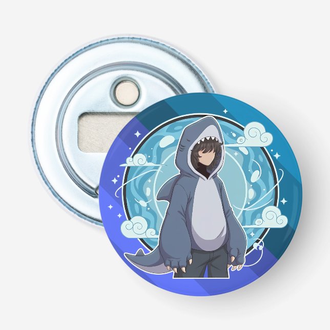 Abrebotellas Shark Costume Coffee Art (Anverso)