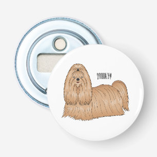 Abrebotellas Shih tzu personalizado de pelo largo ilustracion