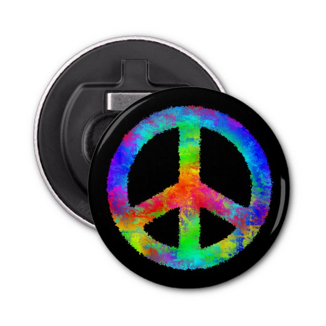 Abrebotellas Signo de paz multicolor (Anverso)