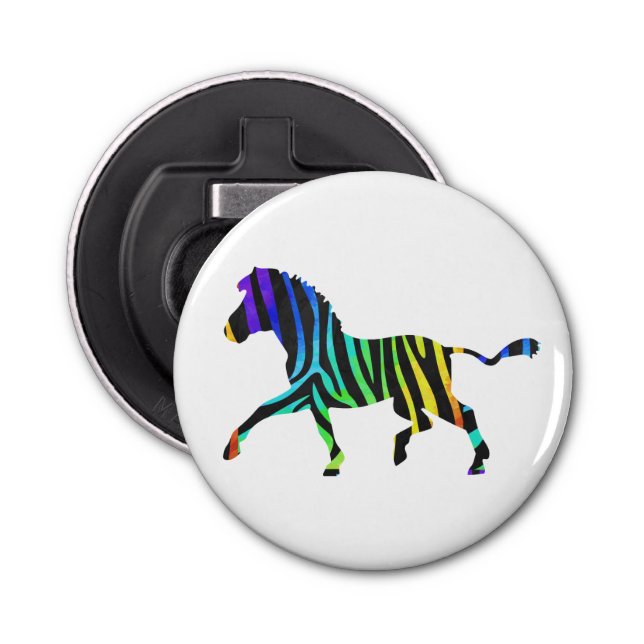 Abrebotellas Silhouette Zebra Black and Rainbow (Anverso)
