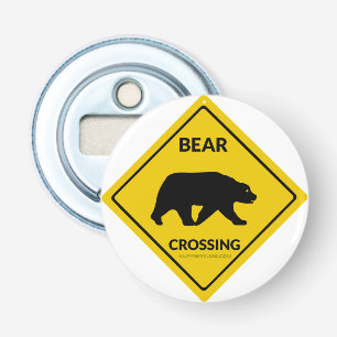 Abrebotellas Silueta de oso en señal de cruce de osos de Slippe