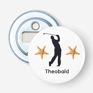 Abrebotellas Silueta negra personalizada Masculino con Starfish