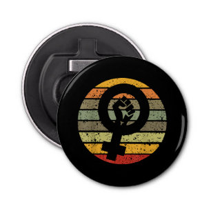 Abrebotellas Símbolo de feminismo diseño retrocosecha, años 80