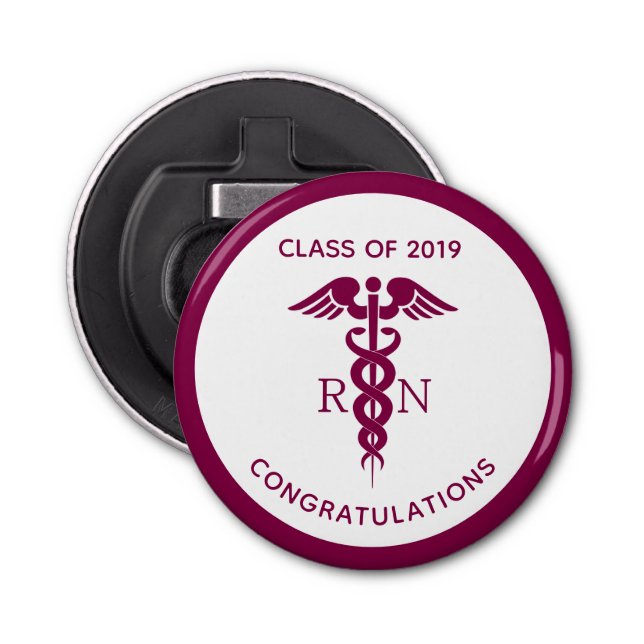 Abrebotellas Símbolo médico simple de enfermería de Caducto Roj (Anverso)