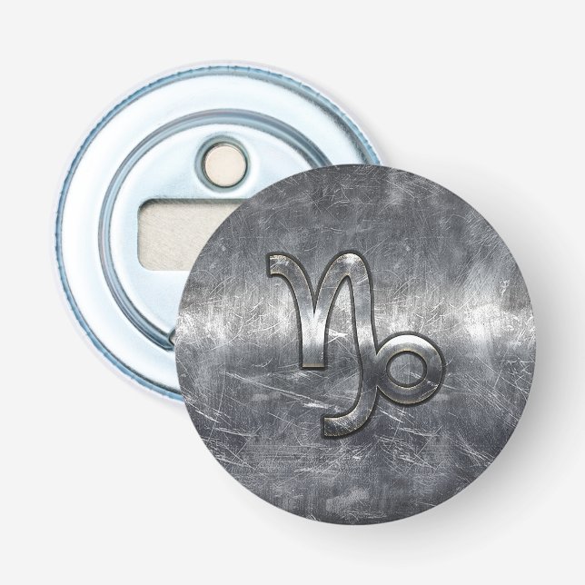 Abrebotellas Símbolo zodiaco de Capricornio Estilo angustiado (Anverso)